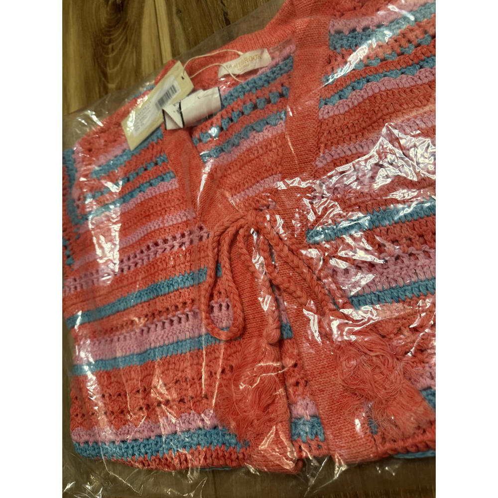 NWT! Ramy Brook Madge Cotton Stripe Cardigan in Flame Geo Size XS - Picture 3 of 7